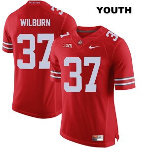 Youth NCAA Ohio State Buckeyes Trayvon Wilburn #37 College Stitched Authentic Nike Red Football Jersey UE20Y58OA
